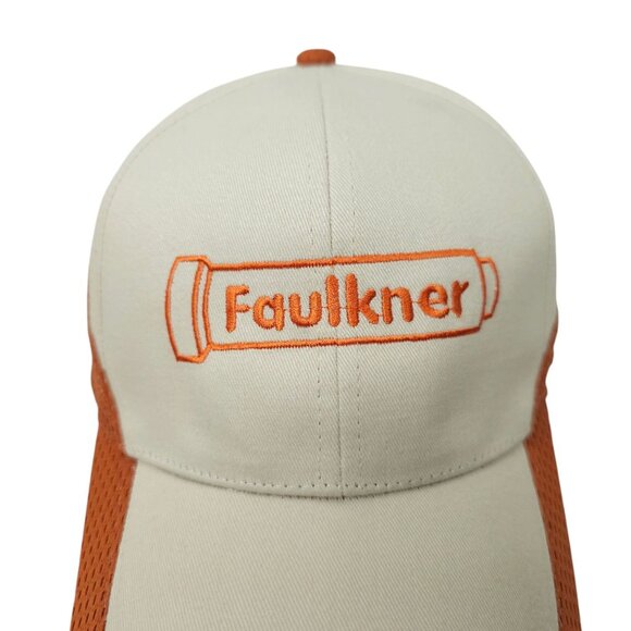 Faulkner Mesh Tuck Strap Cap Embroidered Logo Curved Visor Trucker Baseball Hat - Picture 7 of 13